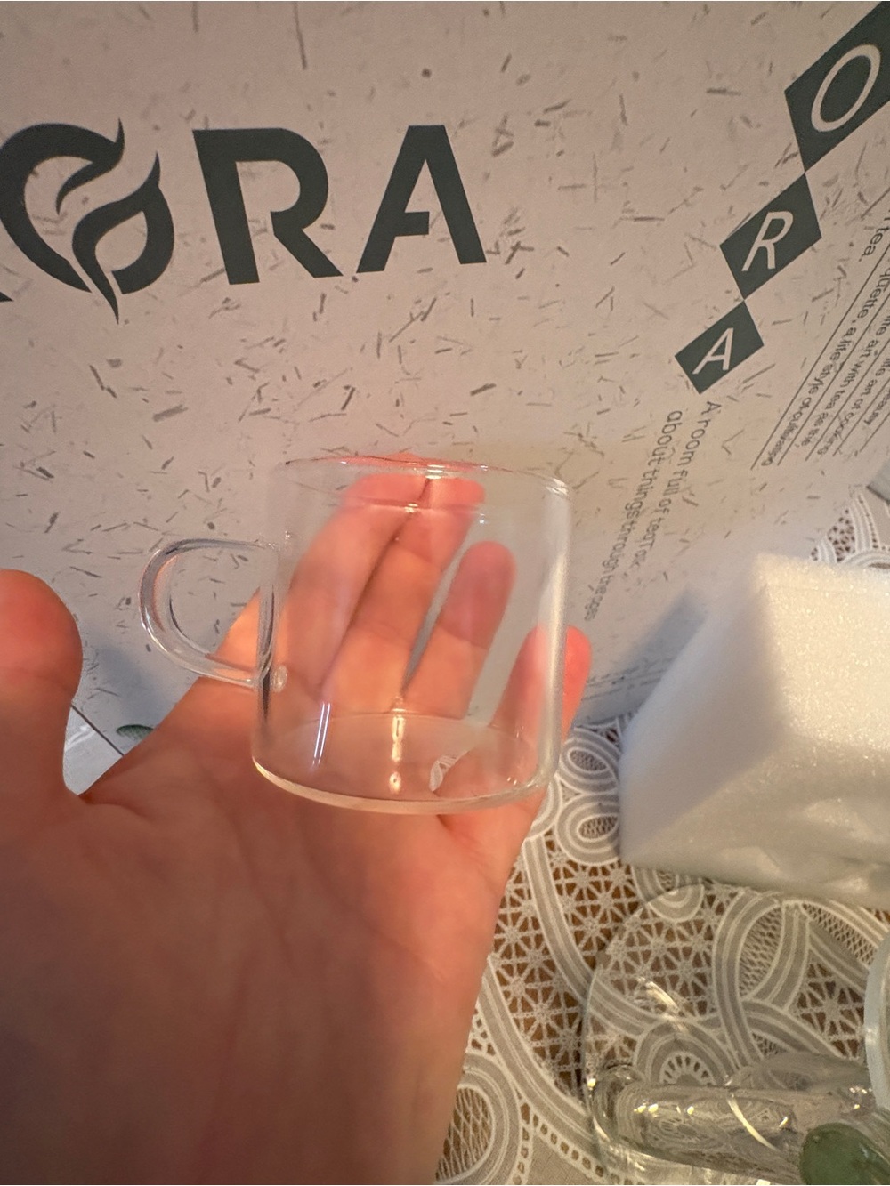 Rora Glass Tea Brewing Set with 6 Glass Tea Cups - Picture 7 of 8